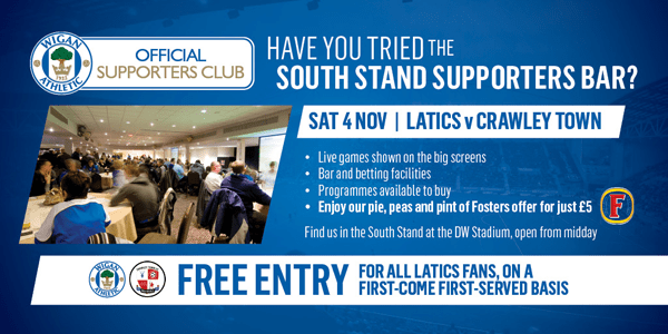 Supporters Club Bar, Crawley Town FAC R1 4th November 2017